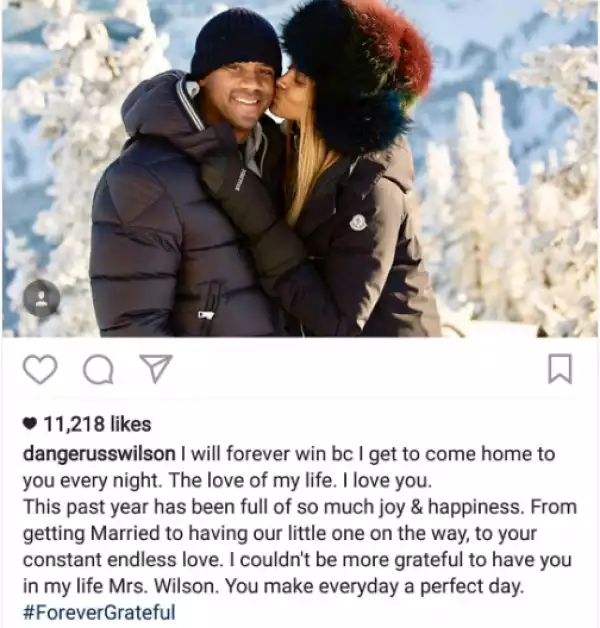 You make everyday perfect - Russell Wilson gushes about Ciara